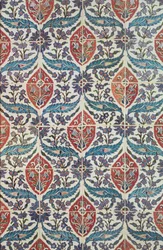 Panel von Isnik Irdenware-Fliesen aus den Bädern von Eyup Ensari, Istanbul, ca. 1550-1600
